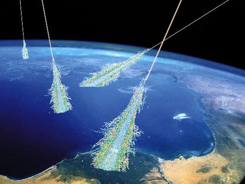 An illustration of cosmic rays