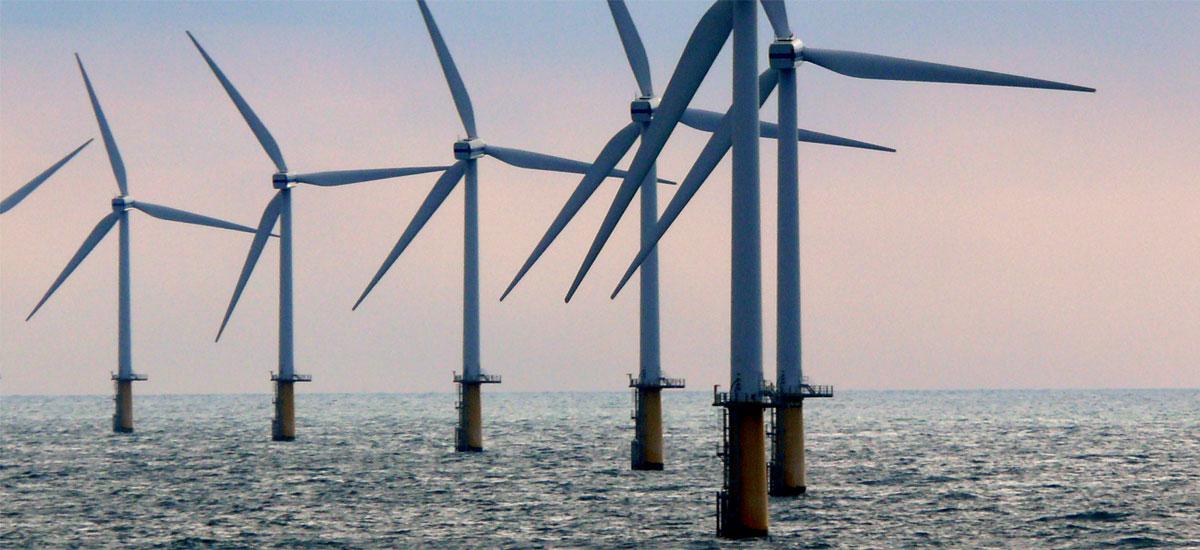 group of offshore wind turbines