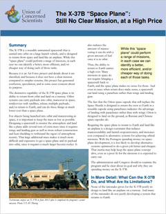 Cover of fact sheet on X-37B space plane