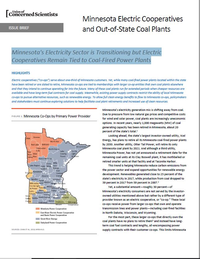 Minnesota Electric Cooperatives Issue Brief