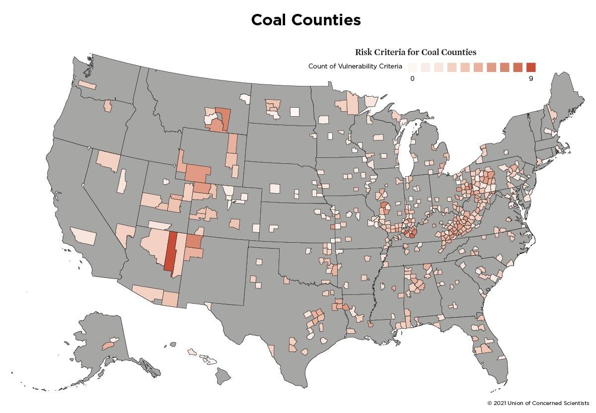 Map of US Coal Counties