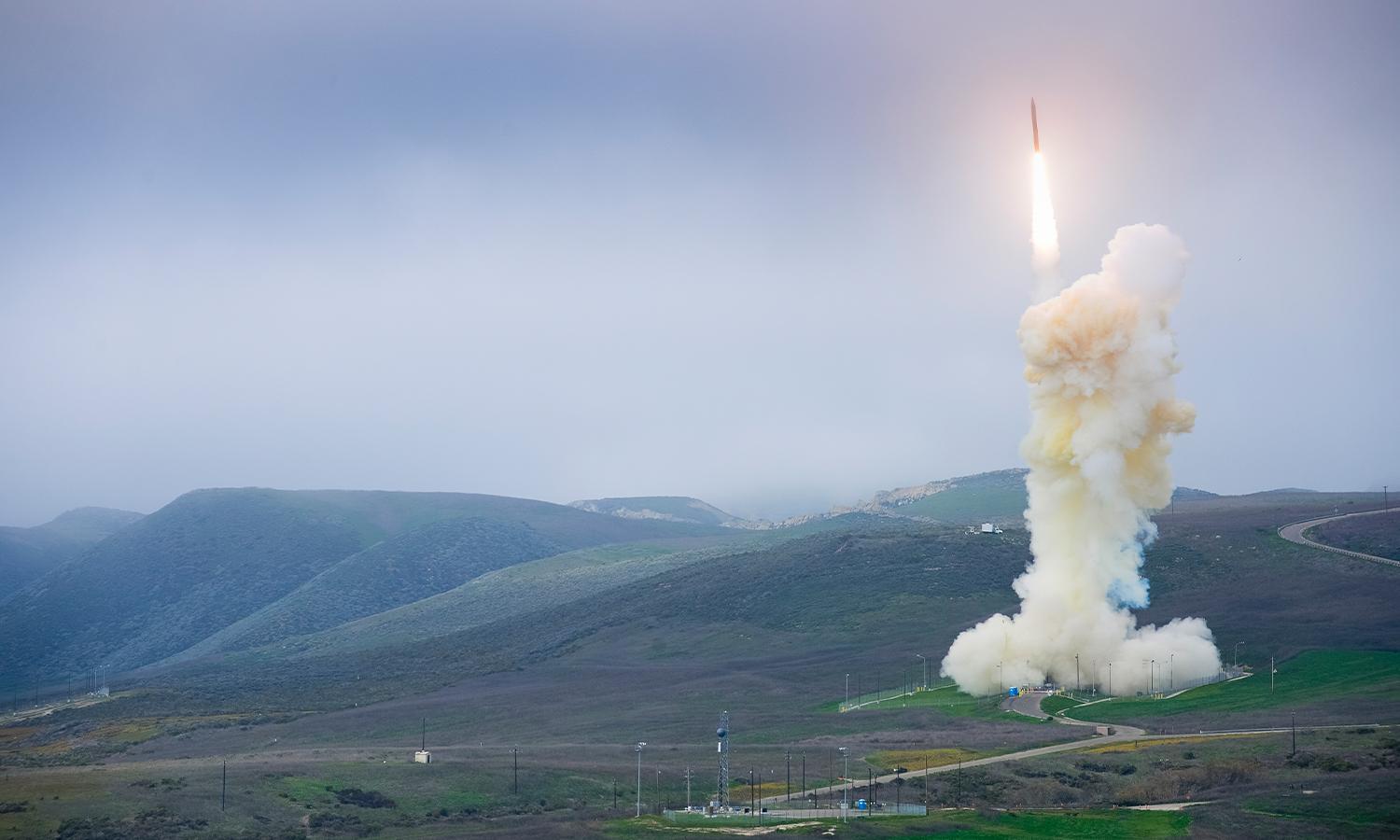 Interceptor missile launch.