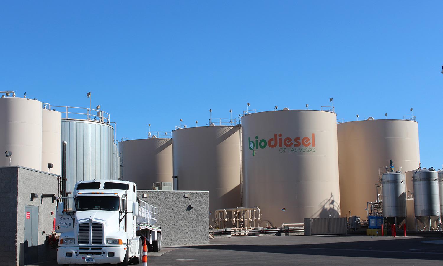 Biodiesel tanks at a biodiesel plant