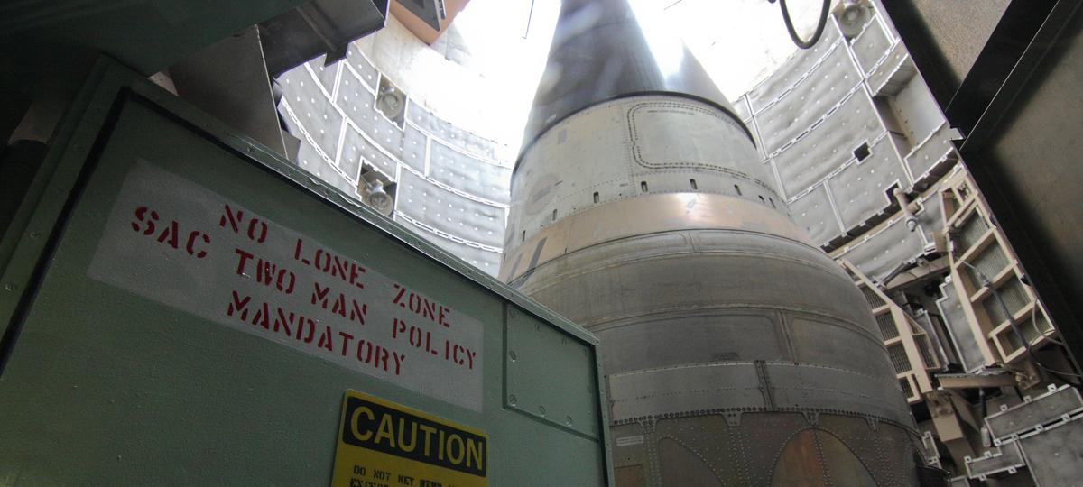 Decommissioned Titan II missile is shown in an Arizona silo.