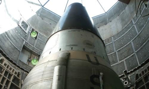 A missile housed in a missile silo