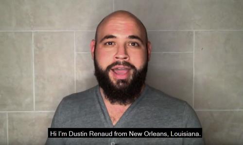 Still from video of Louisana environmental justice activist Dustin Renaud.