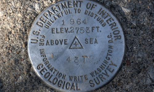 A USGS elevation marker.