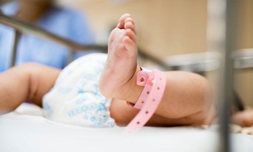 A newborn baby's foot.