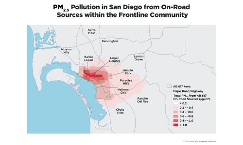 Map of PM2.5 Pollution in San Diego