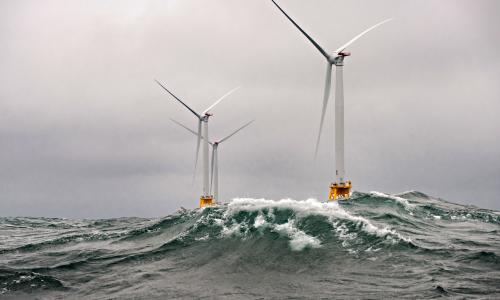 Offshore turbines in choppy water