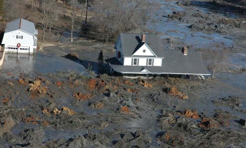 Houses destroyed due to the Kingston coal ash spill