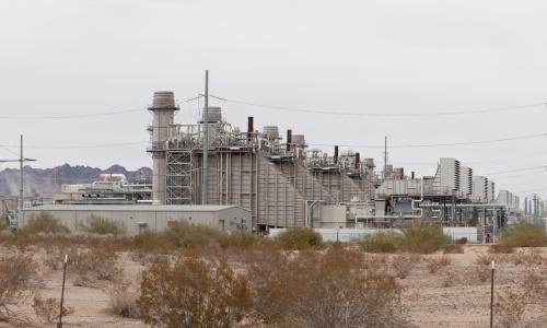 A gas-fired power plant.