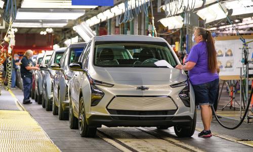 Factory floor at Chevy Bolt EV factory