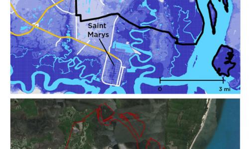 map of submarine base kings bay storm flooding